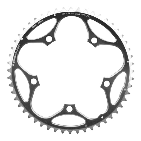Plateau route Stronglight D130 52D ext Shimano noir 10-11V
