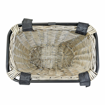 Panier avant Newton Quick osier blanc avec fixation auto