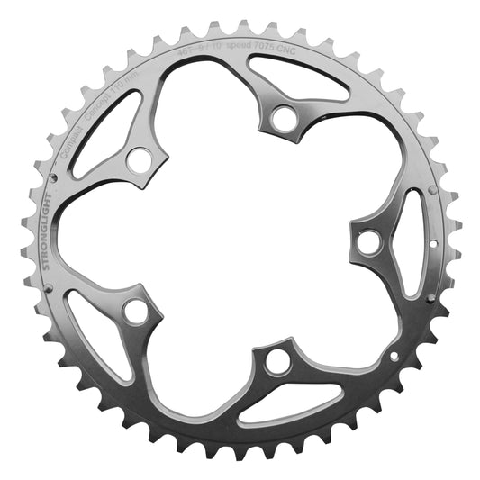 Plateau route Stronglight 5 bras D110 46D ext Shimano argent 9-10V