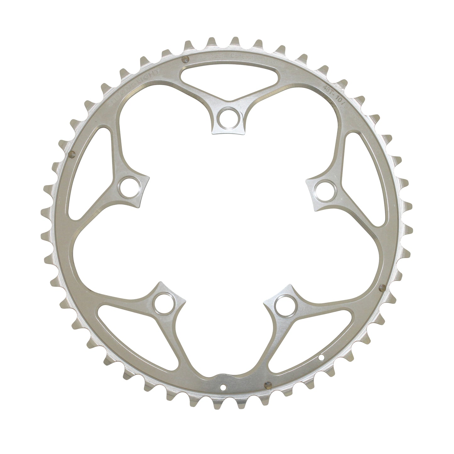 Plateau route Stronglight 5 bras D110 48D ext Shimano argent 9-10V