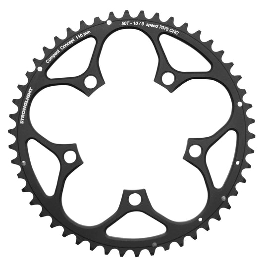 Plateau route Stronglight 5 bras D110 50D ext Shimano noir 9-11V