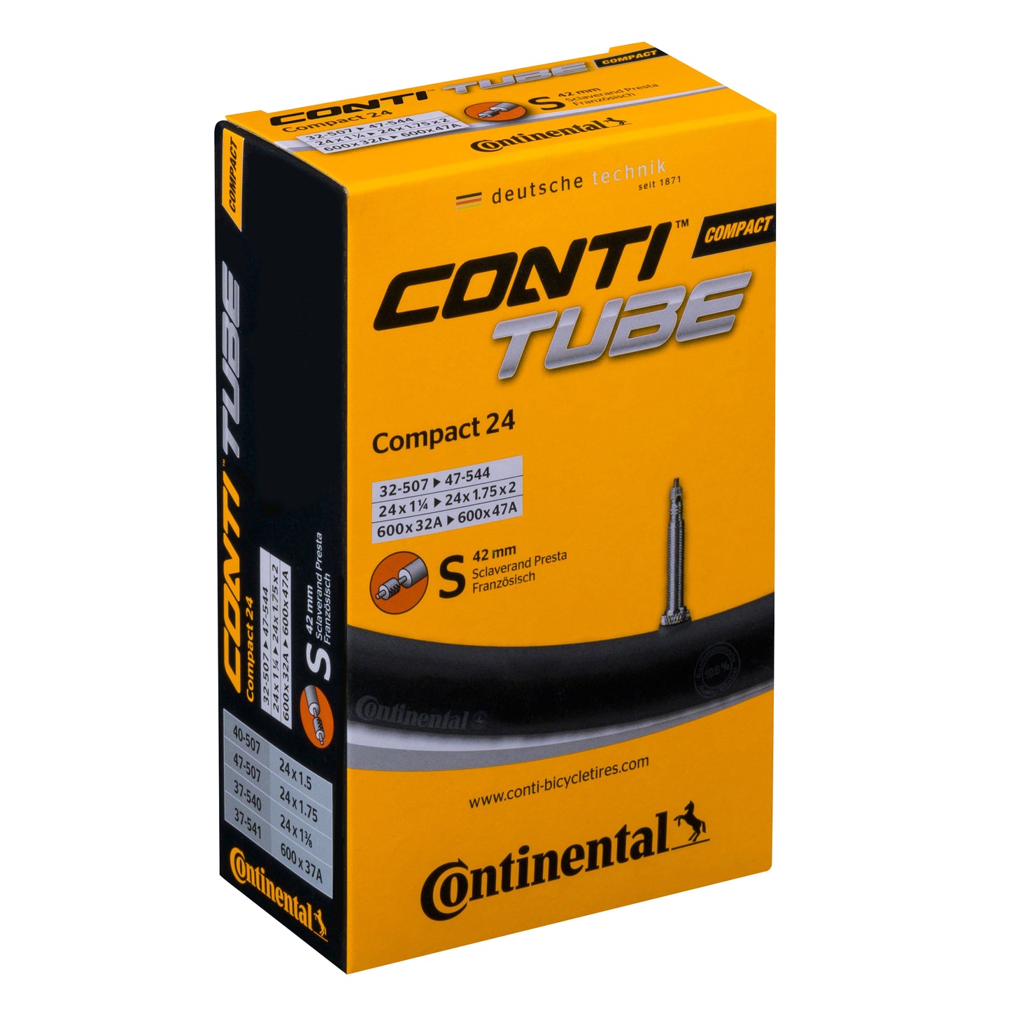Bike inner tube 24 x 1.50-2.00 Continental presta valve 42 mm