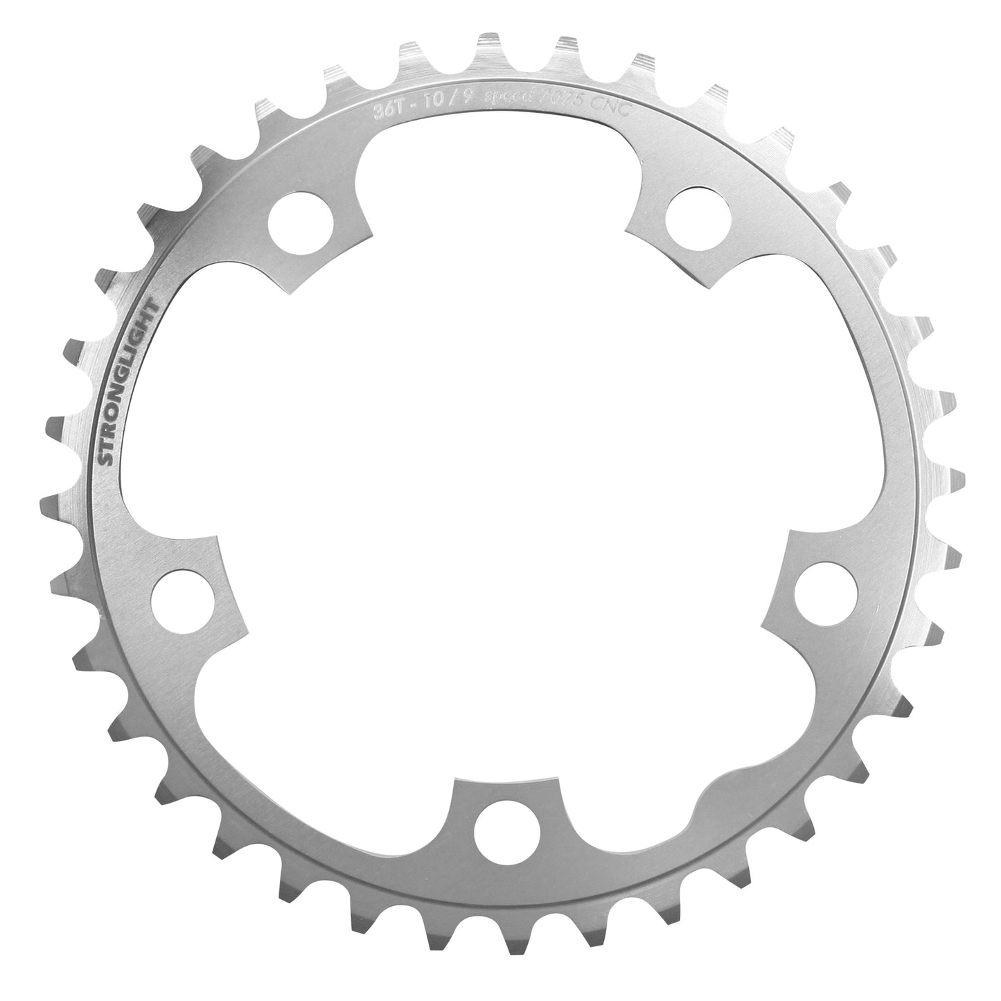 Plateau route Stronglight 5 bras D110 36D int argent 9-10V