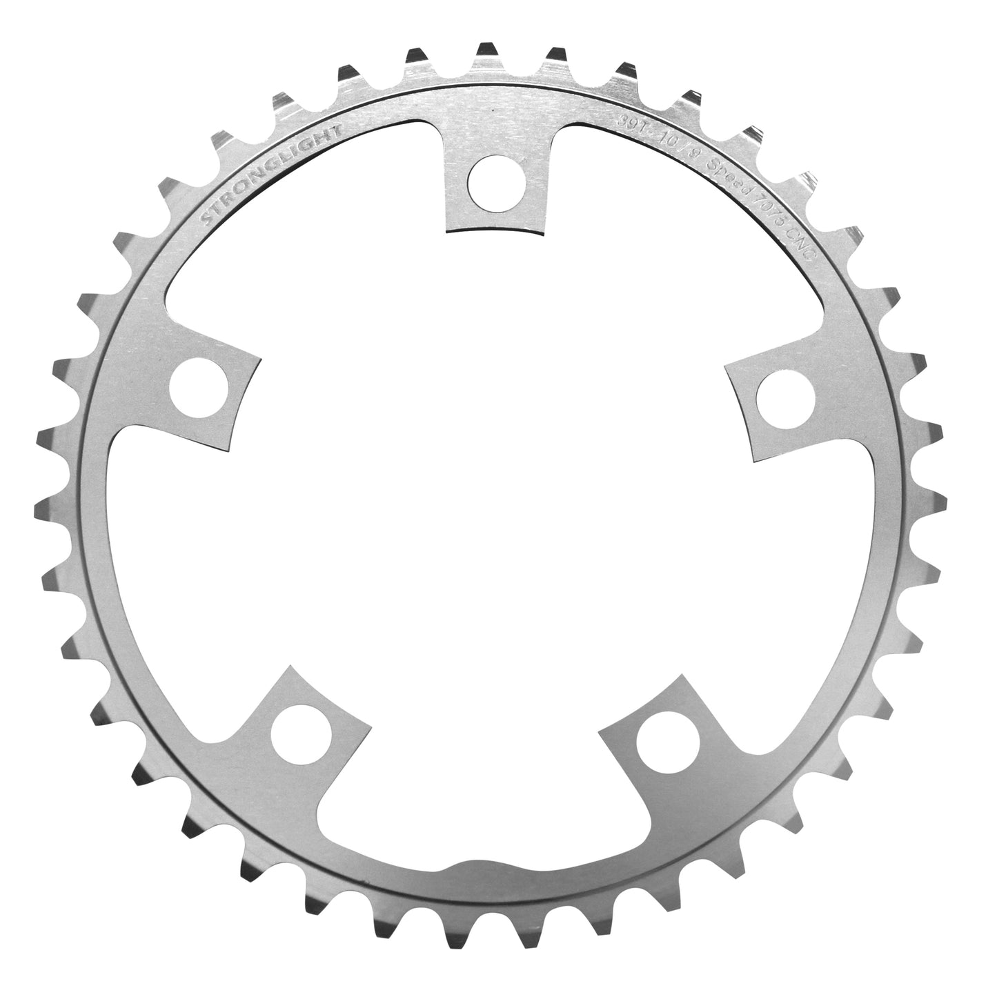 Plateau route Stronglight 5 bras D110 39D int argent 9-10V