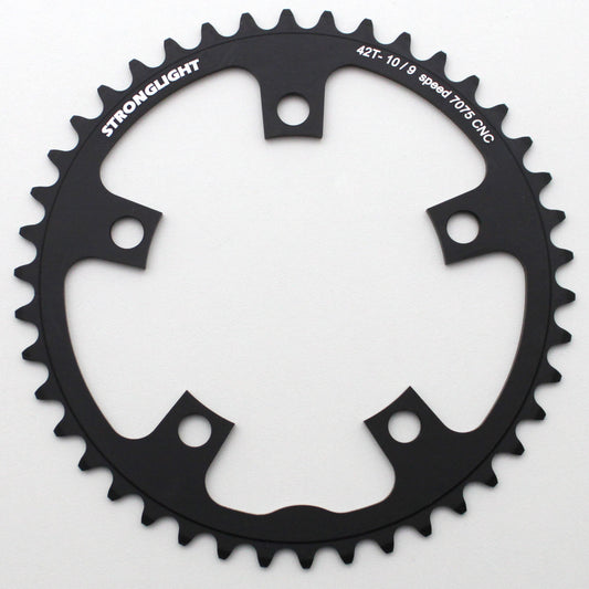 Plateau route Stronglight 5 bras D110 42D int Shimano noir 9-10V