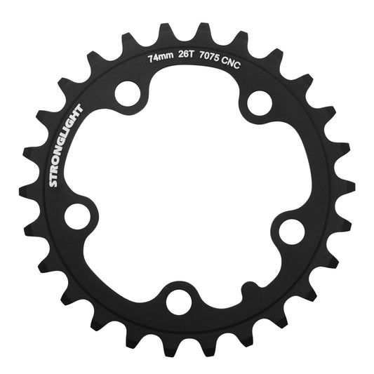 Plateau route Stronglight 5 bras D74 26D triple noir 9-10V