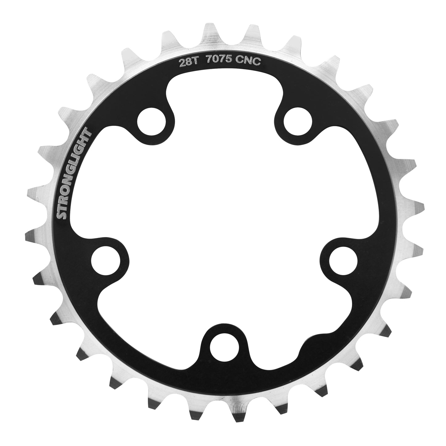 Plateau route Stronglight 5 bras D74 28D triple noir 9-10V