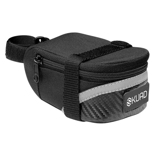 Skuad Black Medium Bicycle Saddle Bag with Velcro Fastening L 14cm x W 8cm x H 5cm