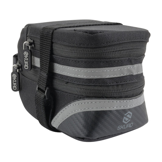 Gist Black Max Bike Saddle Bag with Velcro Fastening L 17cm x W 8cm x H 7cm
