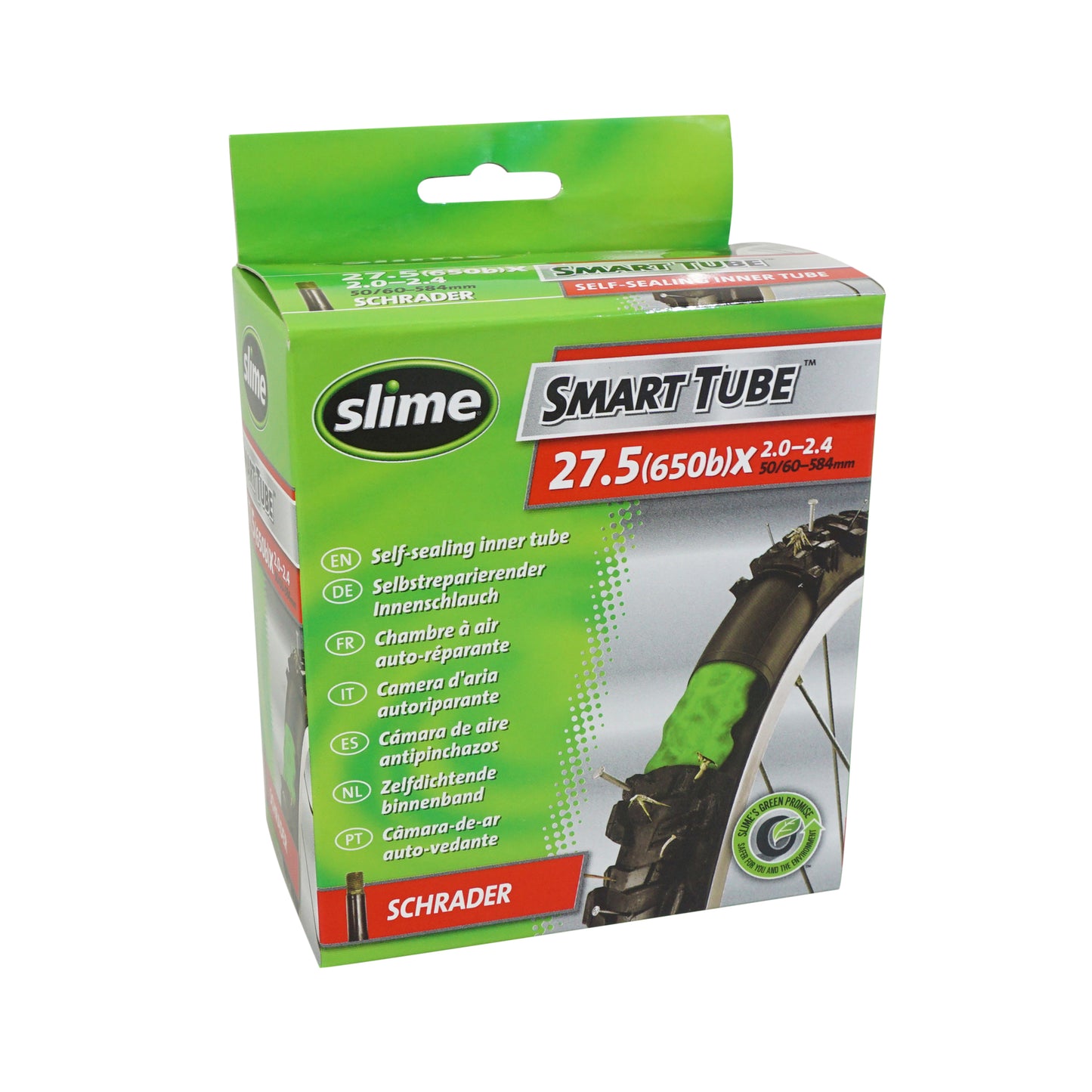 Inner tube bike 27.5 x 2.00-2.40 Slime standard removable Schrader valve with anti-puncture sealant