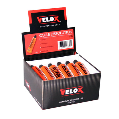Colle à rustine Velox dissolution boîte 18 tubes