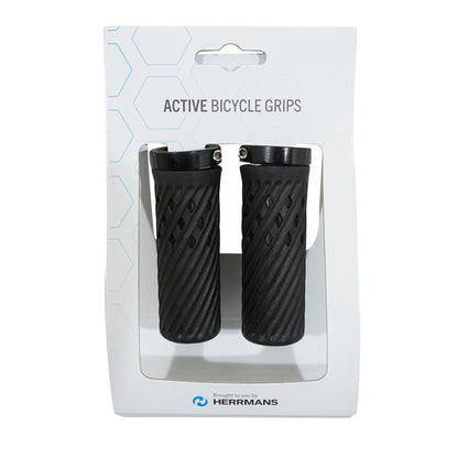 Herrmans Luna Lock MTB grips black 90mm collar