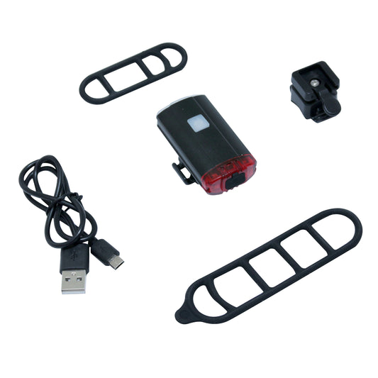 Eclairage vélo usb avant - arrièreled 200 lumens avant pour casque 3 modes autonomie 2h-5h PCP