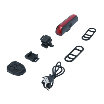 Eclairage vélo usb arrière sur tige de selle à led 20 lumens avec bouton indicateur de direction et freinage sans fil PCP