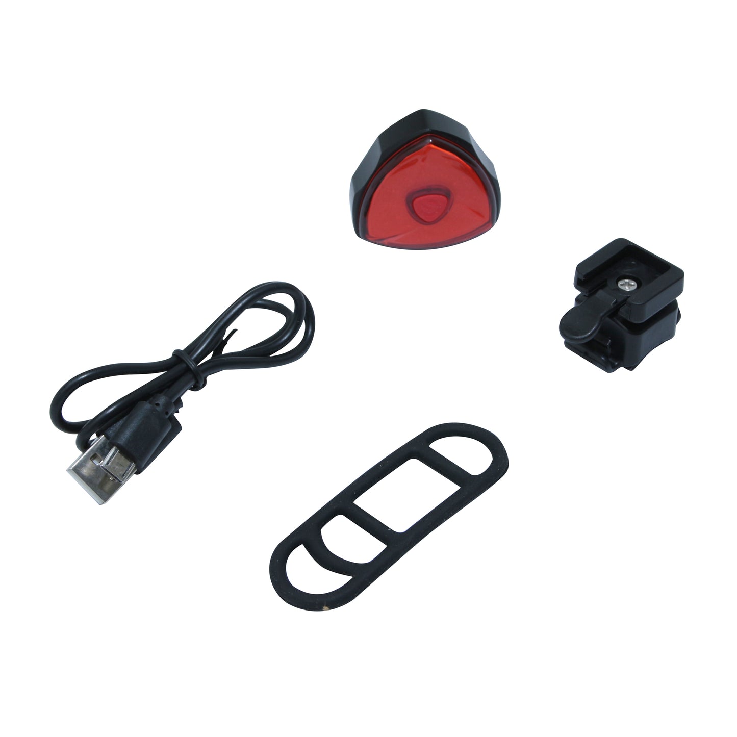 USB rear bike light for seat post, 30 lumens COB LED with brake indicator, 7 PCP modes