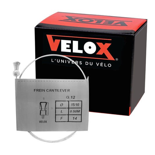 Câble de frein VTT cantilever Velox galva 15-10 0,50m (boite de 25 câbles)