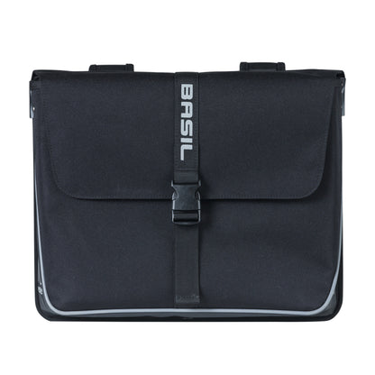 Basil Forte 35L Black Double Bicycle Pannier 41x15x43cm Universal for Hybrid and Electric Bikes