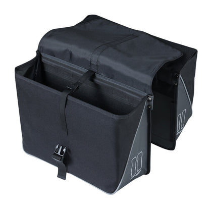 Basil Forte 35L Black Double Bicycle Pannier 41x15x43cm Universal for Hybrid and Electric Bikes
