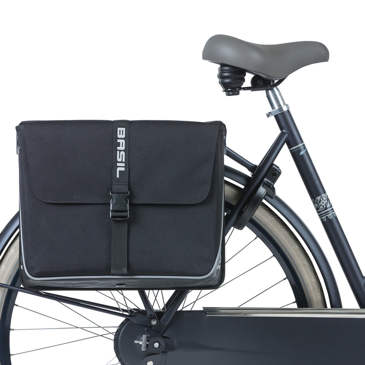 Basil Forte 35L Black Double Bicycle Pannier 41x15x43cm Universal for Hybrid and Electric Bikes