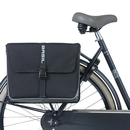 Basil Forte 35L Black Double Bicycle Pannier 41x15x43cm Universal for Hybrid and Electric Bikes