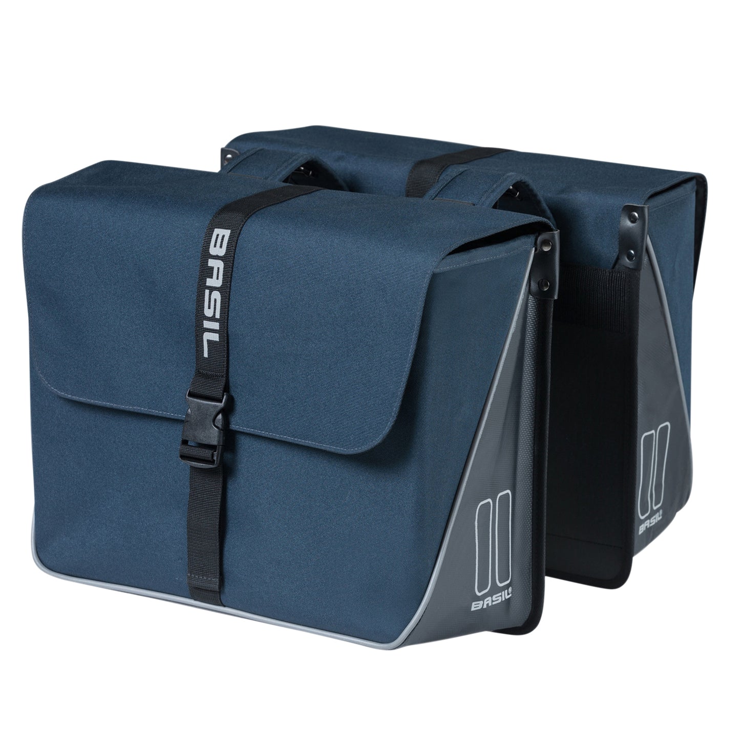 Basil Forte Double Pannier 35L Navy Blue 41x15x43cm Universal for Hybrid and E-Bikes