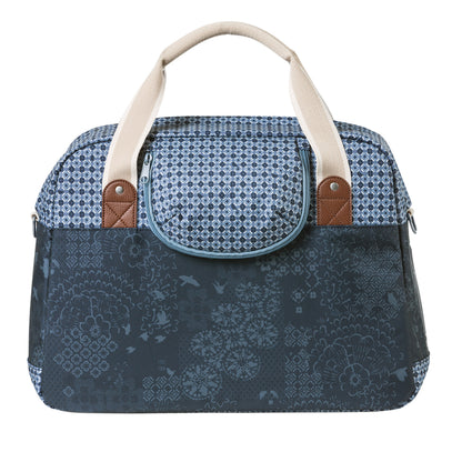 Sac à main vélo Basil bohème 18l bleu indigo fixation rapide hook-on sur porte bagage avant-arrière 44x17x31cm