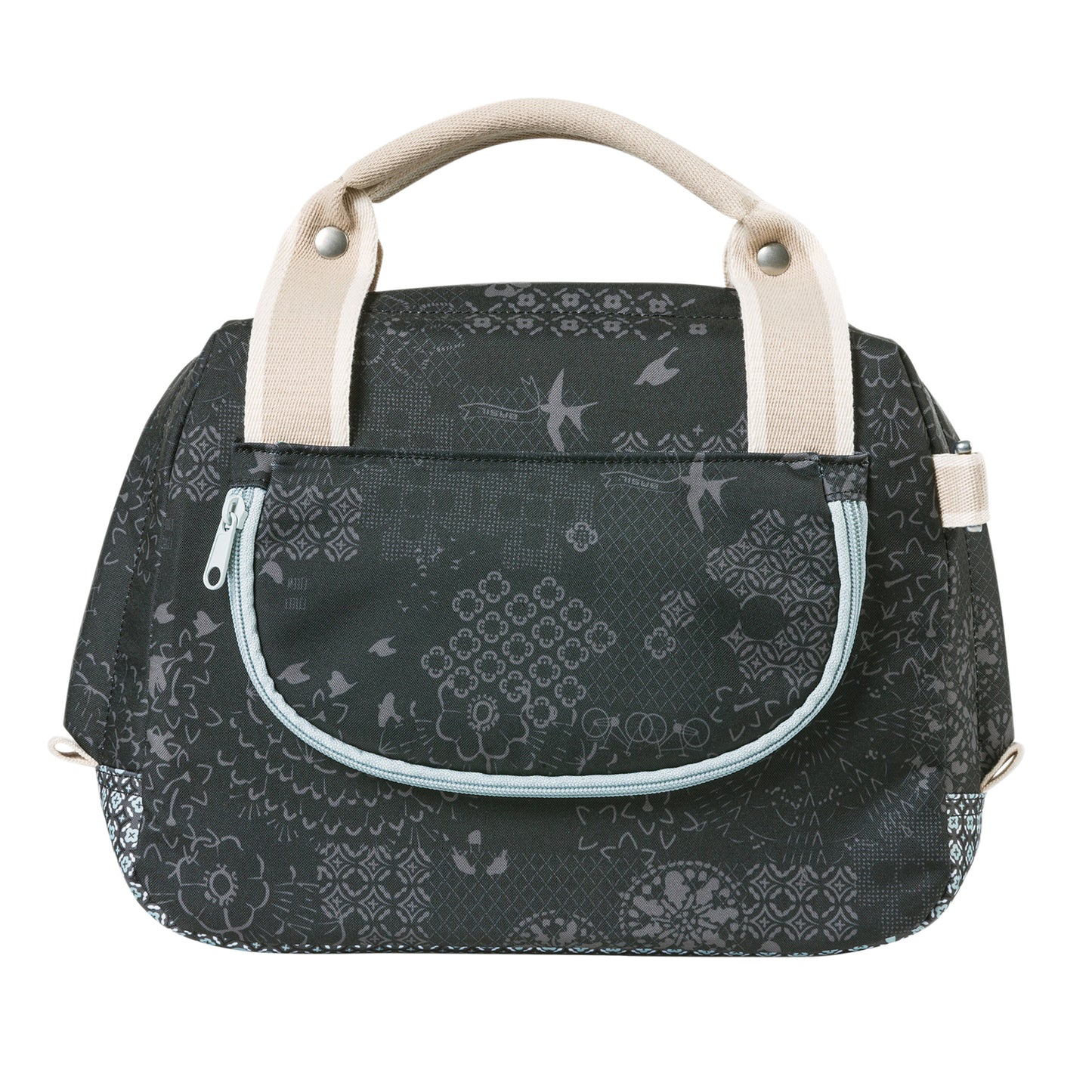 Sac à main vélo Basil bohème charcoal 8l livré sans fixation clip compatible fixation VAE-e-bike Basil et Klickfix 32x12x23cm