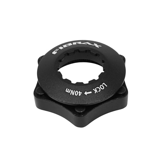 Adaptateur frein à disque transforme fixation disque Centerlock Fibrax en 6 trous pour axe blocage
