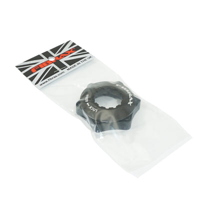 Adaptateur frein à disque transforme fixation disque Centerlock Fibrax en 6 trous pour axe blocage