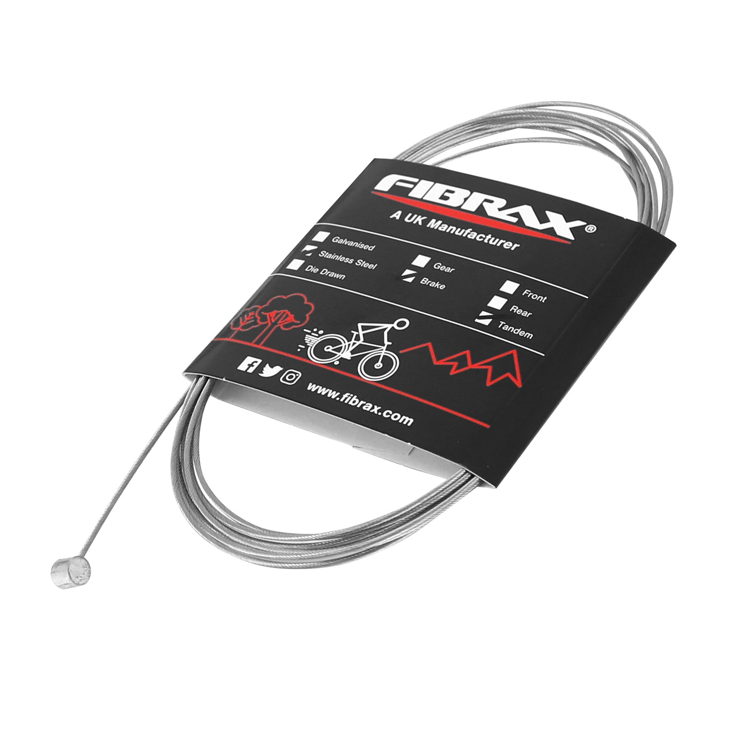 Fibrax Tandem MTB Brake Cable Stainless Steel 3.00m