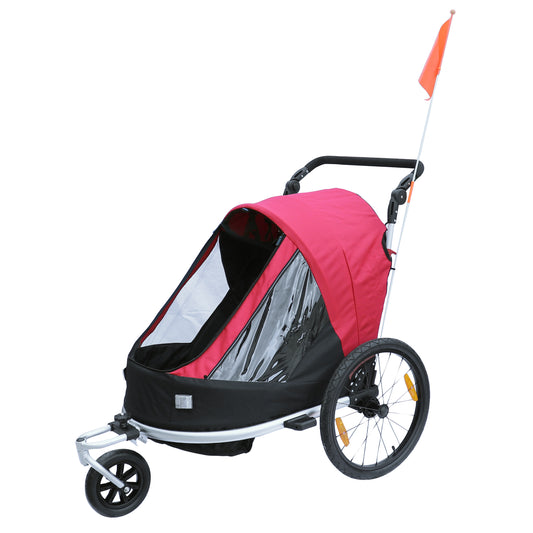 Red PCP aluminum 36 kg child bike trailer-stroller