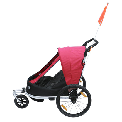 Remorque vélo enfant-poussette PCP alu rouge 36 kg