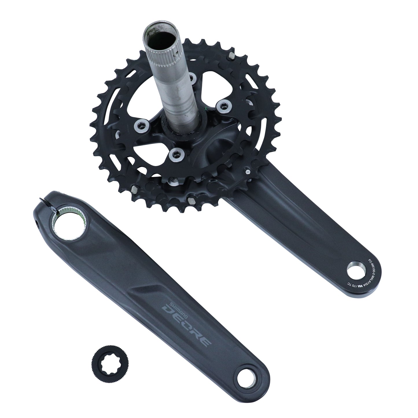 Shimano Deore M5100 Mountain Bike Crankset Black 170 36x26 Integrated Axle