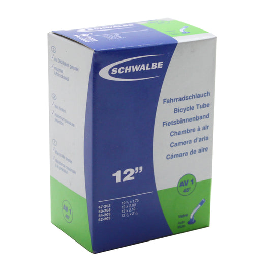 Chambre à air vélo 12 1-2 x 1.75-2 1-4 Schwalbe valve standard coudée 45° (47-62x203) (av1)