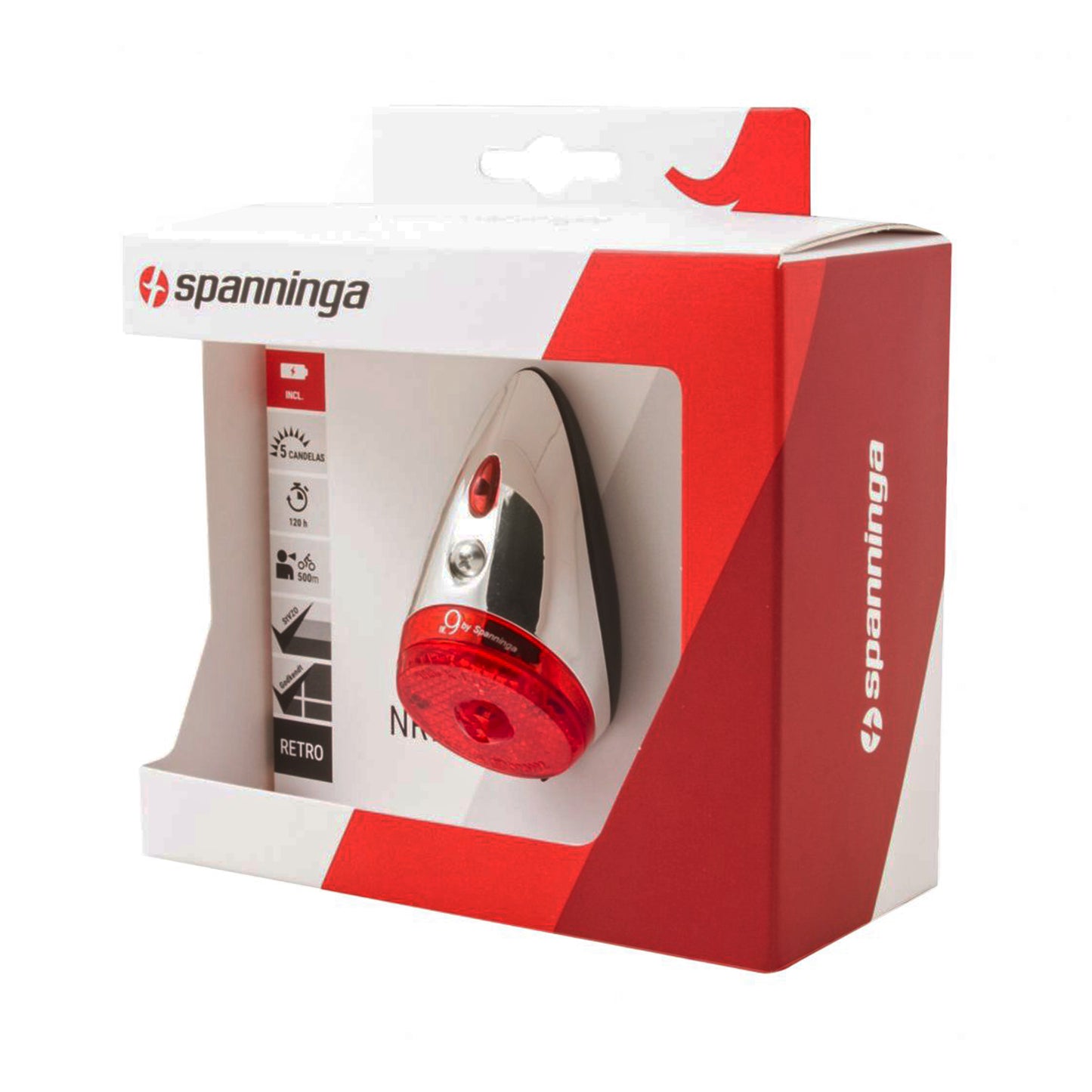 Eclairage vélo à dynamo arrière 6v sur garde-boue Spanninga nine classic safe stop