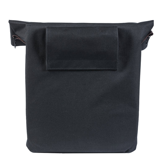 Sacoche arrière vélo latérale sac bandoulière Basil city shopper noir droit-gauche 14-16l fixation hook-on porte bagage fermeture pliante anti-pluie