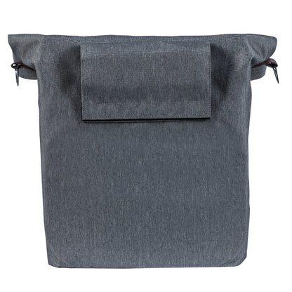 Sacoche arrière vélo latérale sac bandoulière Basil city shopper gris clair droit-gauche 14-16l fixation hook-on porte bagage fermeture pliante anti-pluie