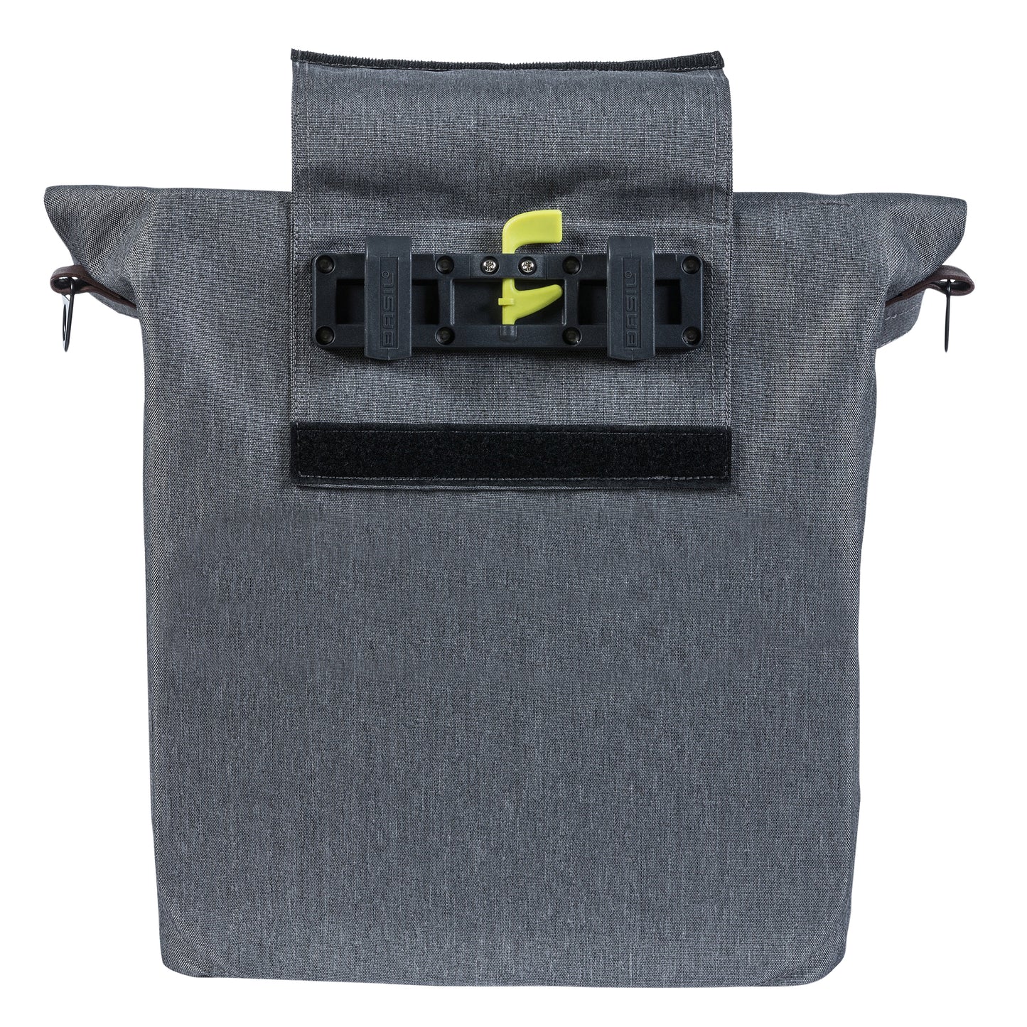 Sacoche arrière vélo latérale sac bandoulière Basil city shopper gris clair droit-gauche 14-16l fixation hook-on porte bagage fermeture pliante anti-pluie