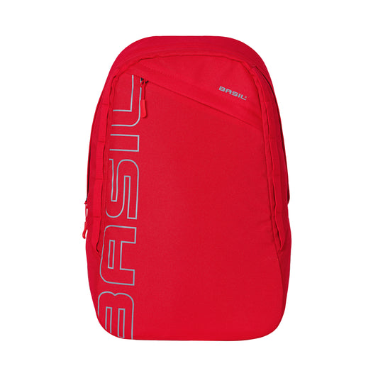 Sacoche arrière vélo latérale sac à dos Basil flex backpack rouge 17l fixation hook sur porte bagage