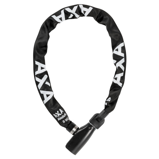 Antivol vélo chaîne à clé Axa absolute diam 8 mm l0.90m noir - niveau protection élevé pour vélo electrique - sécurité niveau 9-15