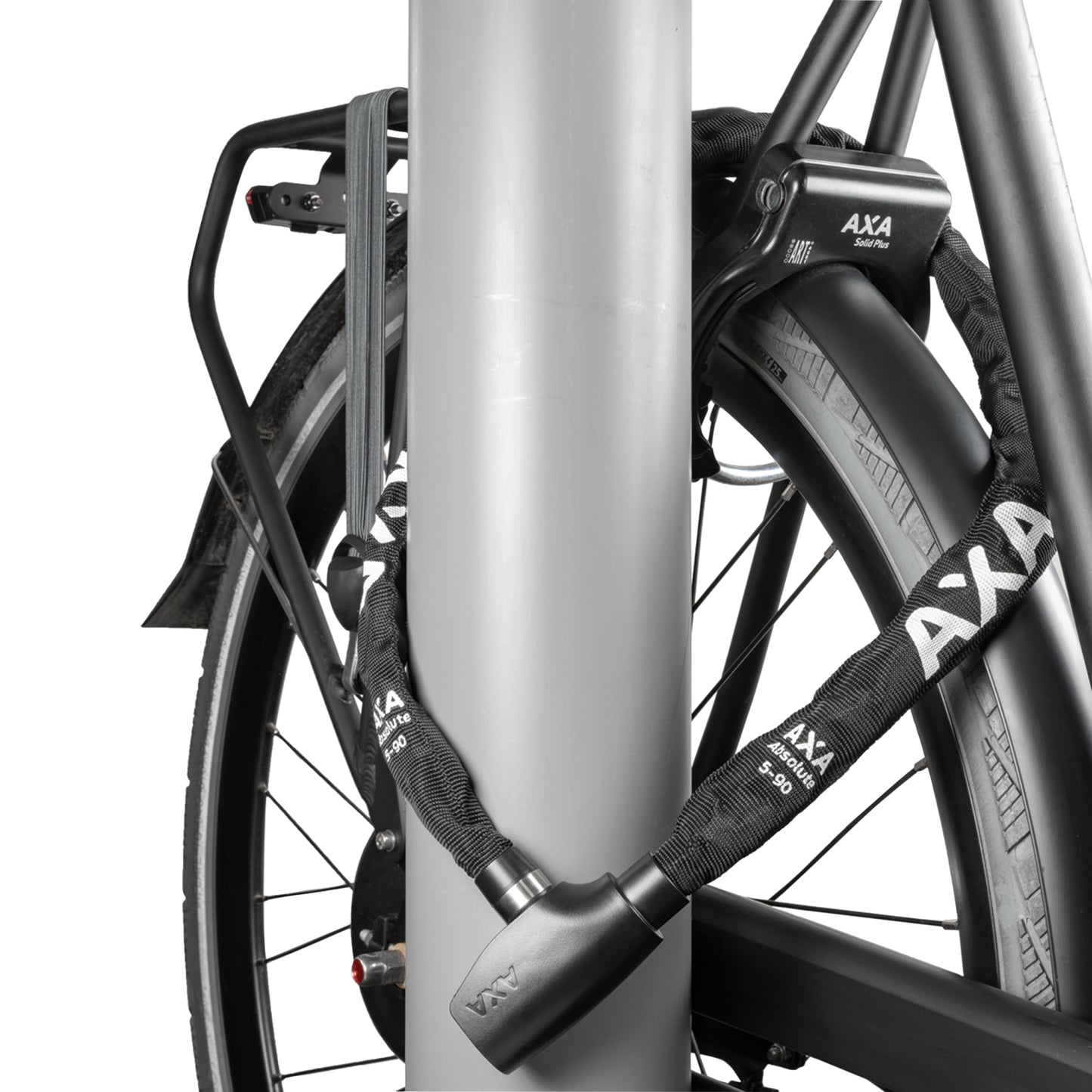Antivol vélo chaîne à clé Axa absolute diam 5 mm l1.10m noir - sécurité niveau 7-15