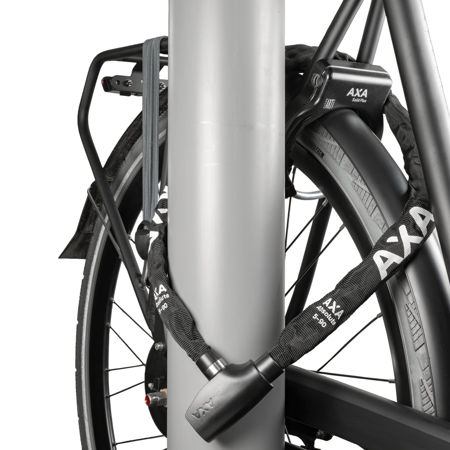 Antivol vélo chaîne à clé Axa absolute diam 5 mm l90 cm noir - sécurité niveau 7-15