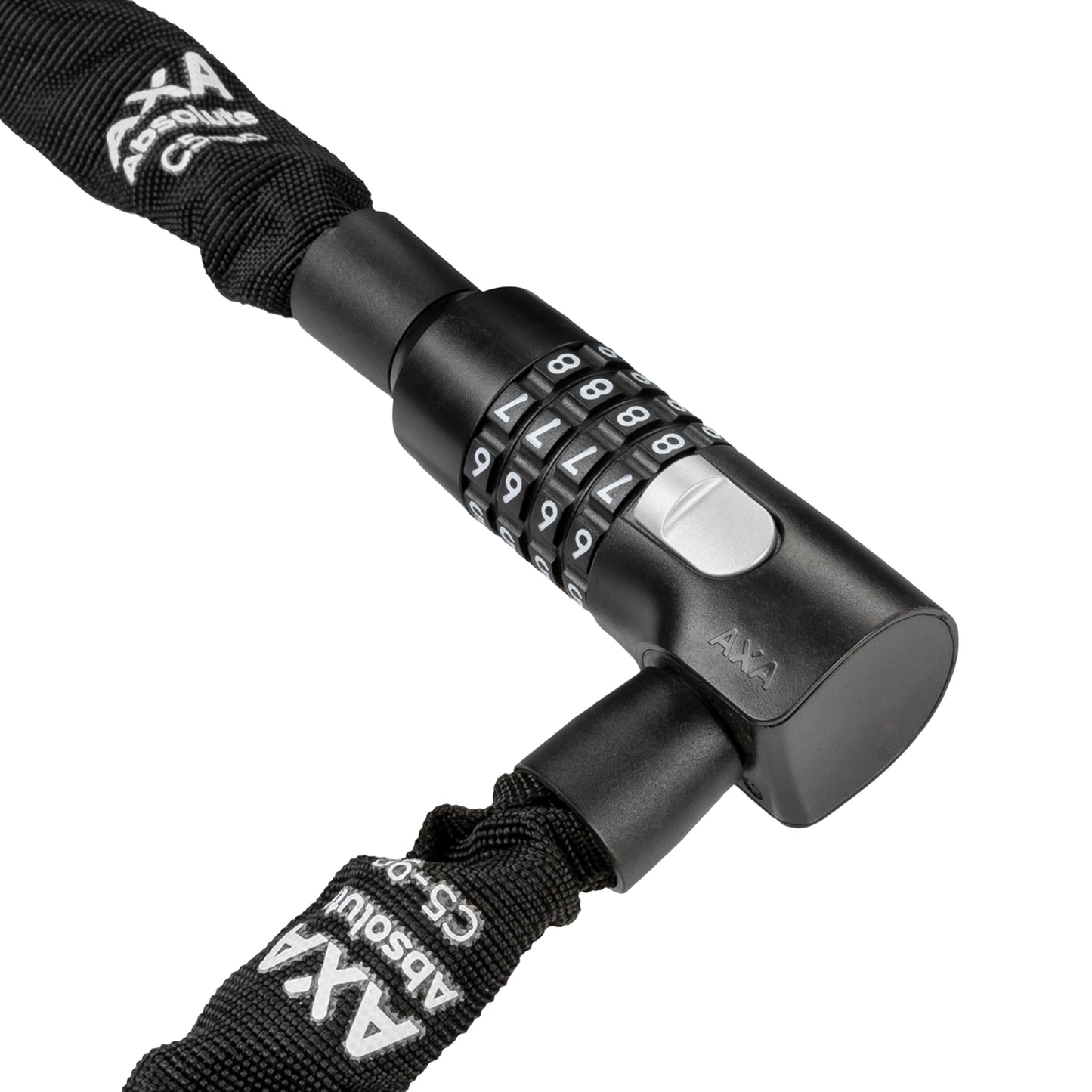 Antivol vélo chaîne à combinaison Axa absolute code diam 5 mm l 0.90m noir - sécurité niveau 7-15