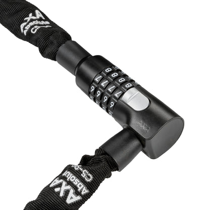 Antivol vélo chaîne à combinaison Axa absolute code diam 5 mm l 0.90m noir - sécurité niveau 7-15