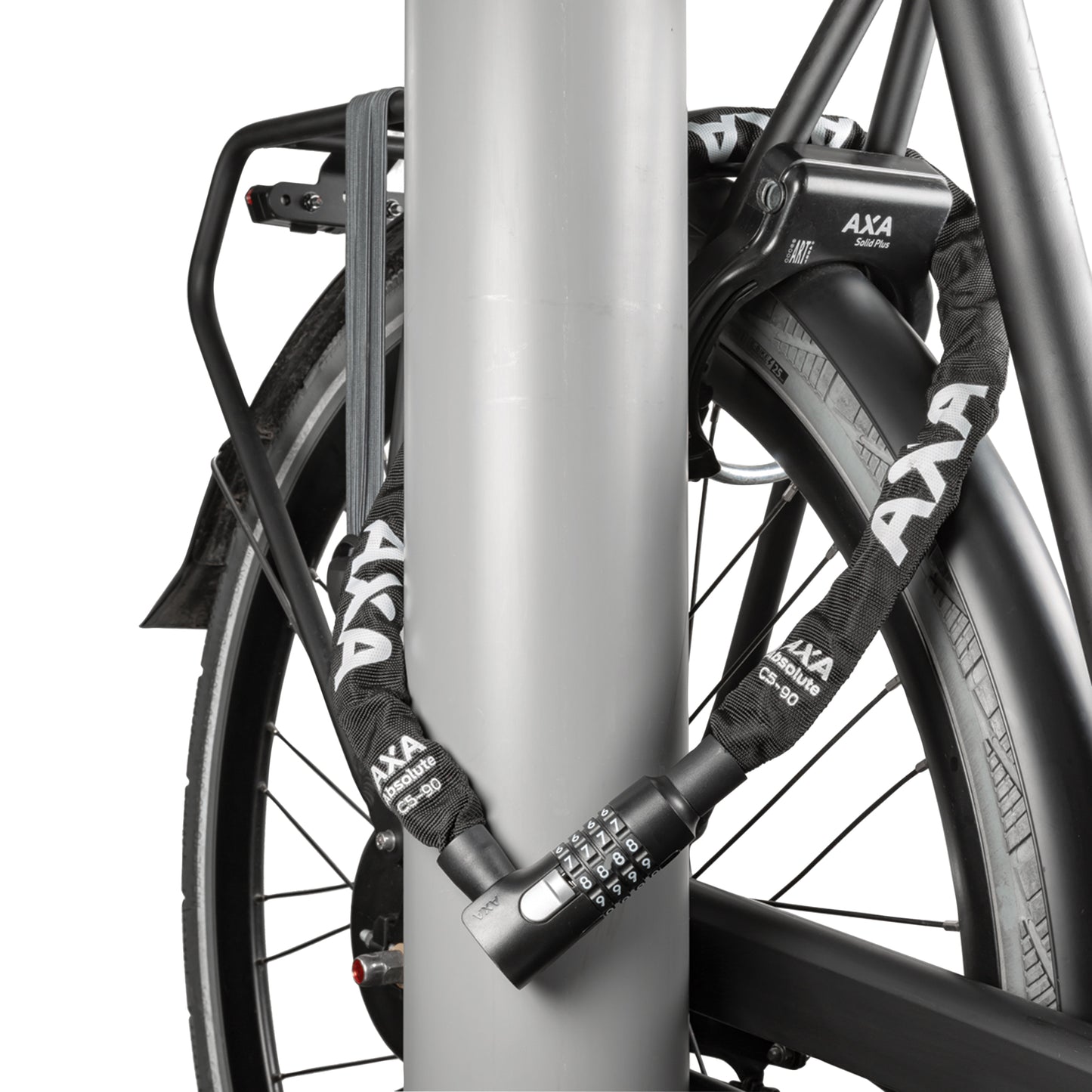 Antivol vélo chaîne à combinaison Axa absolute code diam 5 mm l 0.90m noir - sécurité niveau 7-15