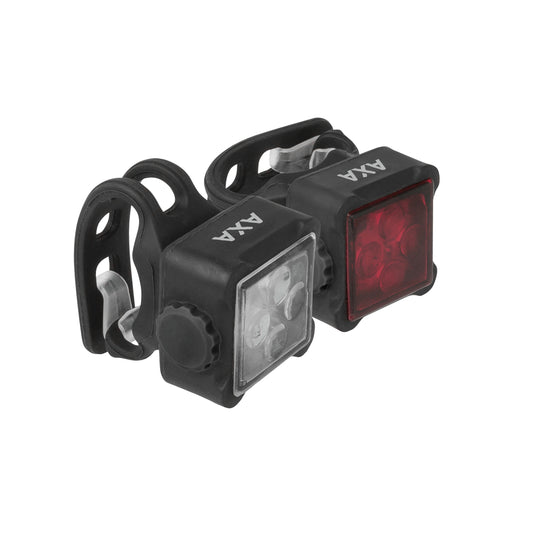 Eclairage vélo usb kit AXA nite line 44 noir avant/arrière - visible à 600m
