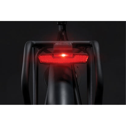 AXA Juno auto 50mm battery-powered rear bike light for pannier rack, supplied with 2 AAA batteries, visible from 500m