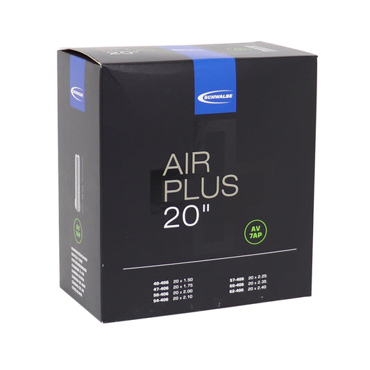 Chambre à air vélo 20 x 1.50-2.35 Schwalbe air plus renforcé valve alu standard (40-406 à 54-428) (av7ap)