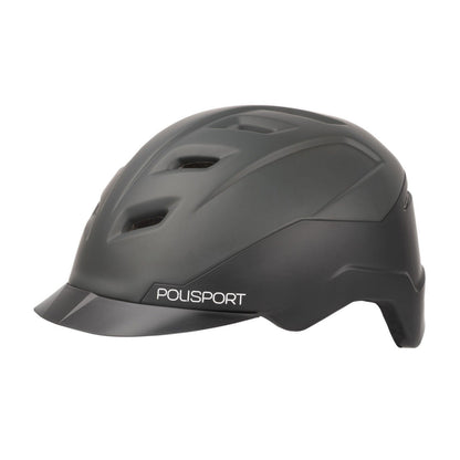 Polisport E-City Adult Urban Cycling Helmet - Black/Grey