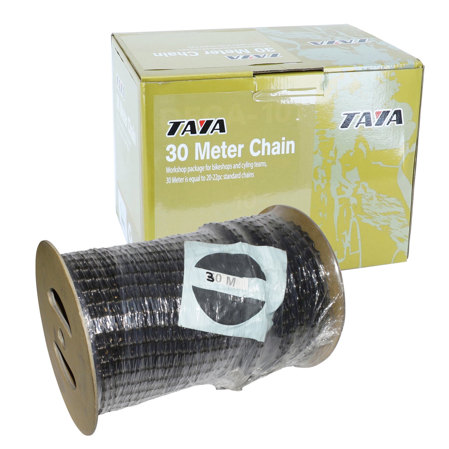 1-3 speed city bicycle chain, Taya, black, 30m roll (with 30 connectors)